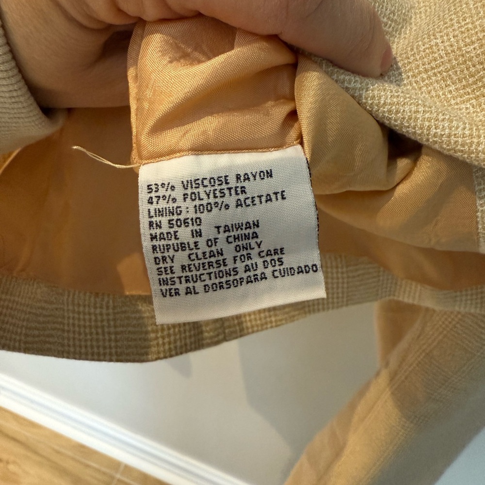 Kasper for ASL vintage? Cream plaid Blazer - Picture 8 of 8
